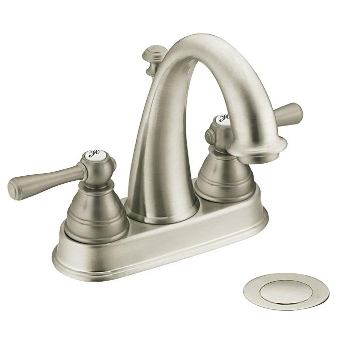 Moen 6121BN Kingsley Two-Handle High Arc Bathroom Faucet, Brushed Nickel