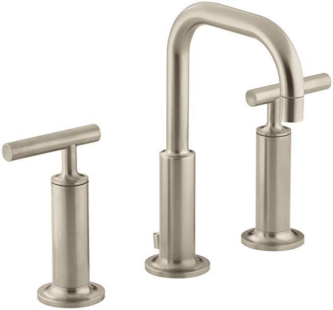 KOHLER K-14407-4-BV Purist Widespread Lavatory Faucet, Vibrant Brushed Bronze