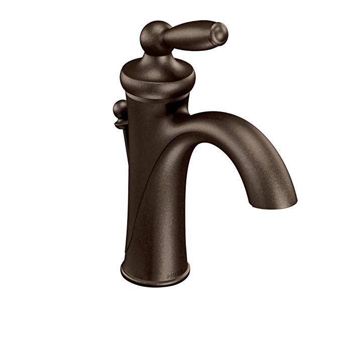 Moen 6600ORB Brantford One-Handle Low-Arc Bathroom Faucet with Drain Assembly, Oil-Rubbed Bronze