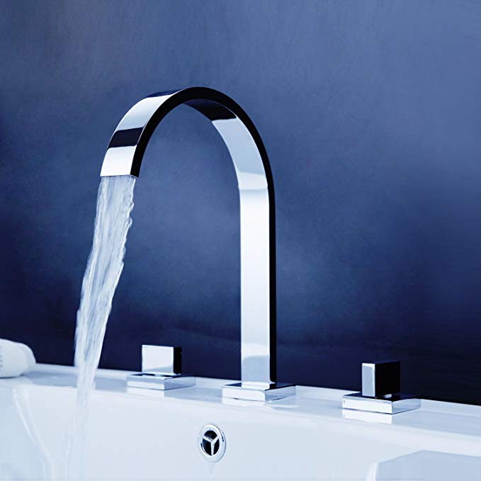 Lightinthebox Two Handles Bath Mixer Taps Widespread Waterfall Bathroom Sink Faucet or Bath Tub Faucet Chrome Unique Designer Vanity Cooper Plumbing Fixtures Roman Tub Faucets Glacier Bay Faucets