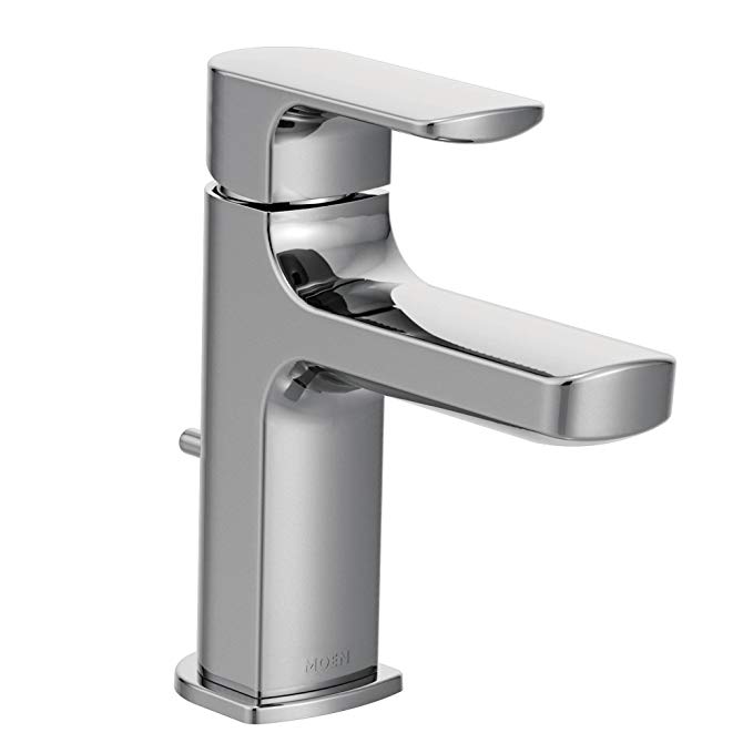 Moen 6900 Rizon One-Handle Low-Arc Bathroom Faucet with Drain Assembly, Chrome