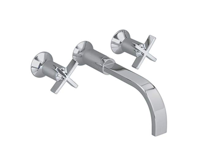 American Standard 7430.471.295 Berwick 2 Cross Handle Wall Mount Lavatory Faucet, Satin Nickel