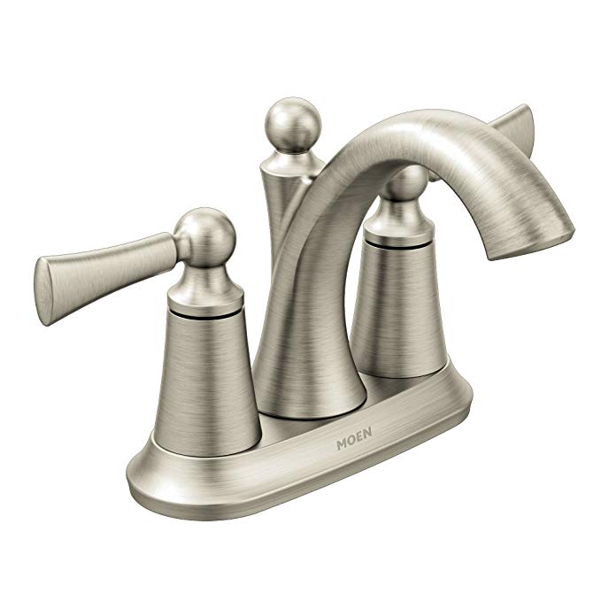 Moen 4505BN Wynford Two-Handle Centerset High Arc Bathroom Faucet, Brushed Nickel