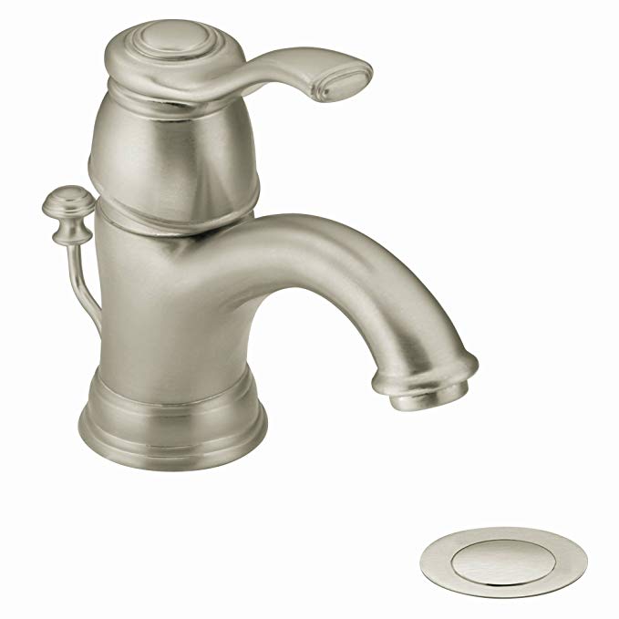 Moen 6102BN Kingsley One-Handle Low Arc Bathroom Faucet, Brushed Nickel