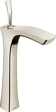 Delta Faucet 752LF-PN Tesla Single Handle Vessel Bathroom Faucet, Polished Nickel