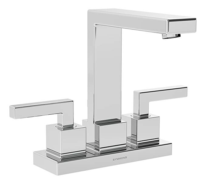 Symmons Duro Two-Handle 4 Inch Centerset Bathroom Faucet with Pop-Up Drain & Lift Rod, Chrome (SLC-3612-1.5)