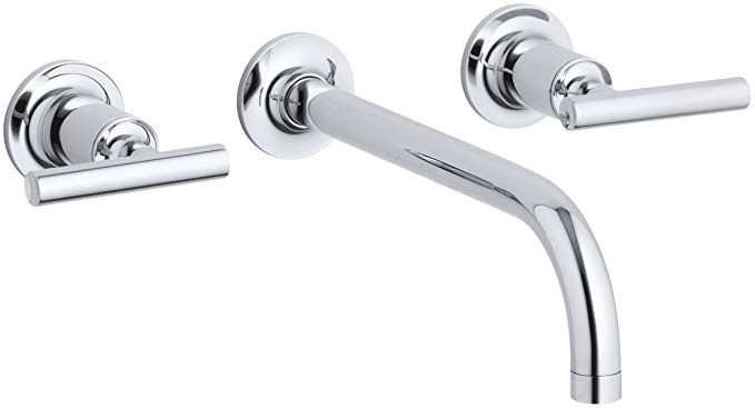 KOHLER K-T14414-4-CP Purist Two-Handle Wall-Mount Faucet Trim, Polished Chrome