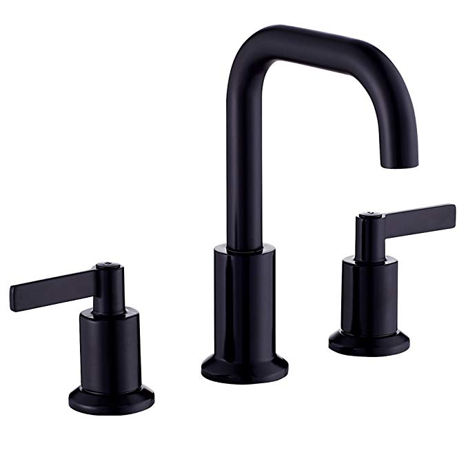 TimeArrow TAF288S-MT Two Handle 8 inch Widespread Bathroom Sink Faucet with Pop-Up Drain, Matte Black