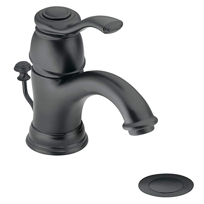 Moen 6102WR Kingsley One-Handle Low Arc Bathroom Faucet, Wrought Iron