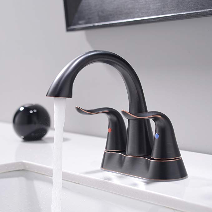 Comllen Best Commercial Oil Rubbed Bronze Two-Handle Lavatory Bathroom Faucet, Vessel Sink Faucet