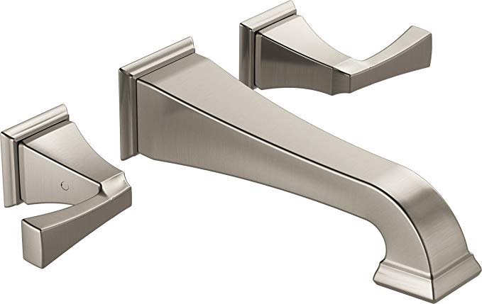 Delta Faucet T3551LF-SPWL Dryden Two Handle Wall Mount Bathroom Faucet Trim, Spotshield Stainless