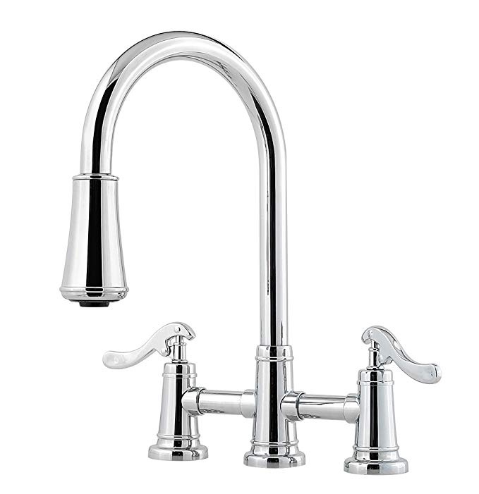 Pfister LG531YPC Ashfield 2-Handle Pull-Down Kitchen Faucet in Polished Chrome, 1.8 gpm