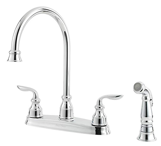 Pfister LF0364CBC Avalon 2-Handle Kitchen Faucet with Side Spray, Polished Chrome, 1.8 gpm