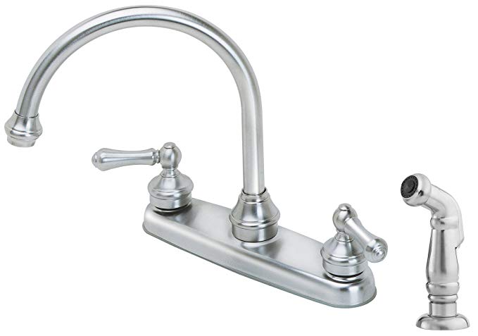 Pfister LF8H685SS Savannah 2-Handle Kitchen Faucet with Side Spray, Stainless Steel, 1.8 gpm