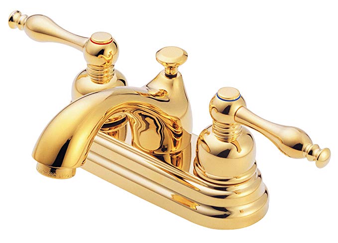 Danze D301155PBV Sheridan Two Handle Centerset Lavatory Faucet, Polished Brass PBV