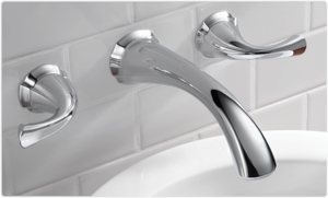 two handle wall-mount faucet in chrome