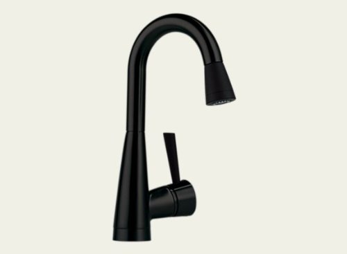 Brizo 63970LF-BLST Venuto Single Handle Pull-Down Bar/Prep Faucet with SoftTouch, Black