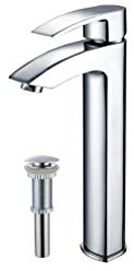 Kraus FVS-1810-PU-10CH Visio Single Lever Vessel Bathroom Faucet with Matching Pop Up Drain