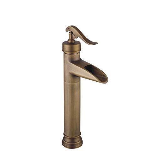 Brass Waterfall Single Handle Bathroom Vessel Sink Faucet Vintage Style Z2015088006