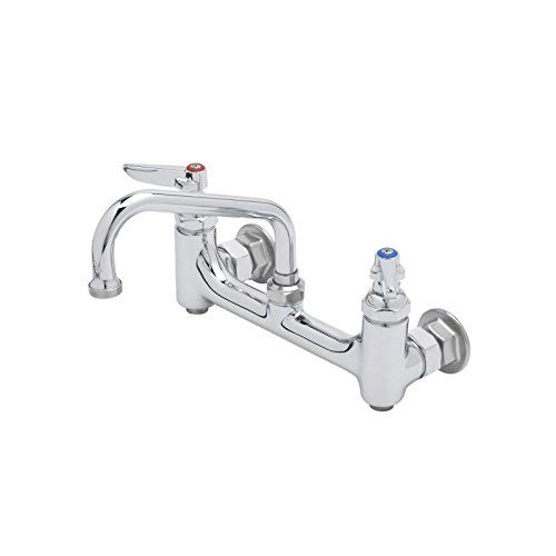 T&S Brass B-0232-BST Double Pantry Faucet, Wall Mount, 8