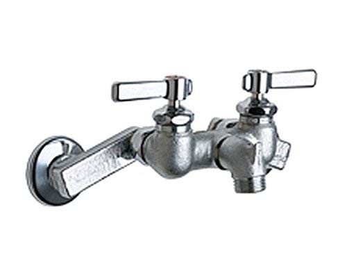 Chicago Faucets 305-RCF Wall Mount Service Sink Faucet with Adjustable Centers, Rough Chrome