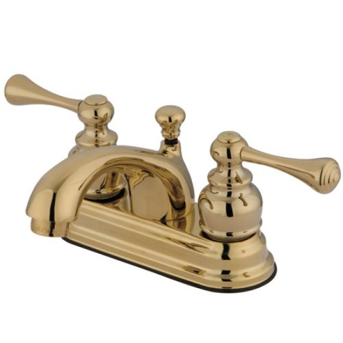 Kingston Brass KB3602BL Vintage 4-Inch Centerset Lavatory Faucet, Polished Brass