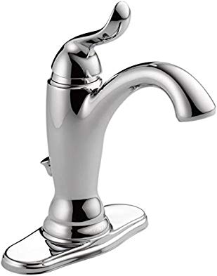 Delta Linden Single-Handle Bathroom Faucet with Diamond Seal Technology and Metal Drain Assembly, Chrome 594-MPU-DST