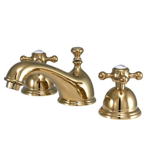 Kingston Brass KS3962BX Vintage 8-Inch Widespread Lavatory Faucet, Polished Brass