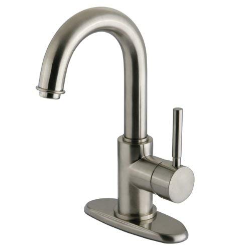 Kingston Brass KS8438DL Concord Lavatory Faucet with Push Up Pop-Up and Plate, 5-3/8