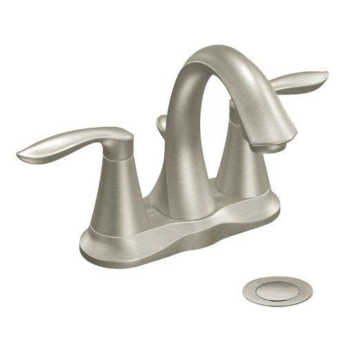 Moen CA6410BN Eva Two-Handle High Arc Bathroom Faucet, Brushed Nickel