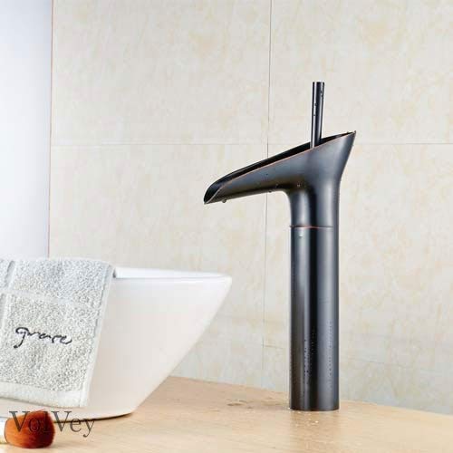 Volvey Bathroom Sink Faucets Oil Rubbed Bronze Waterfall Widespread Single Handle Single Hole Contemporary Lavatory Faucets Discount