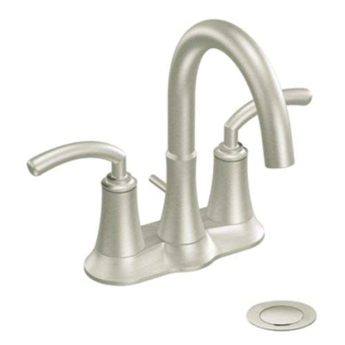 Moen S6510BN Icon Two-Handle Lavatory Faucet with Drain Assembly, Brushed Nickel