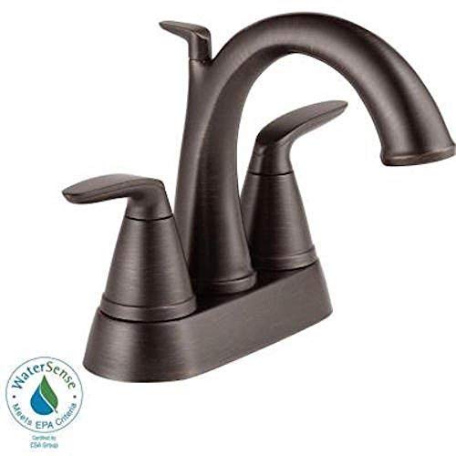 Delta 25726LF-RB Radial Venetian Bronze Two Handle Lavatory Bathroom Vanity Faucet - Bathroom Sink Faucet with Matching Pop-Up Drain Trim Assembly