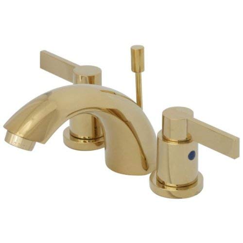 Kingston Brass KB8952NDL Nuvofusion Mini Widespread Lavatory Faucet, Polished Brass