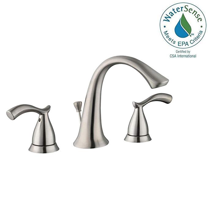 Glacier Bay Edgewood 8 in. Widespread 2-Handle High Arc Bathroom Faucet in Brushed Nickel