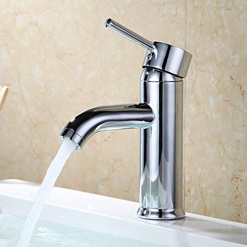 YAJO Modern Curve Spout Bathroom Vessel Sink Faucet, Chrome Finish