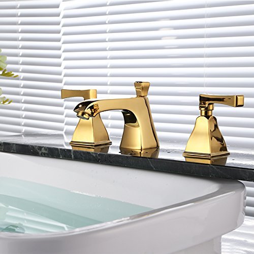 Dr Faucet Two Handle Gold Lavatory Vanity Basin Bath Faucet Bathroom Sink Faucet Mixer