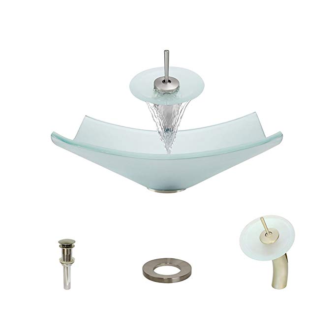 622 Brushed Nickel Waterfall Faucet Bathroom Ensemble