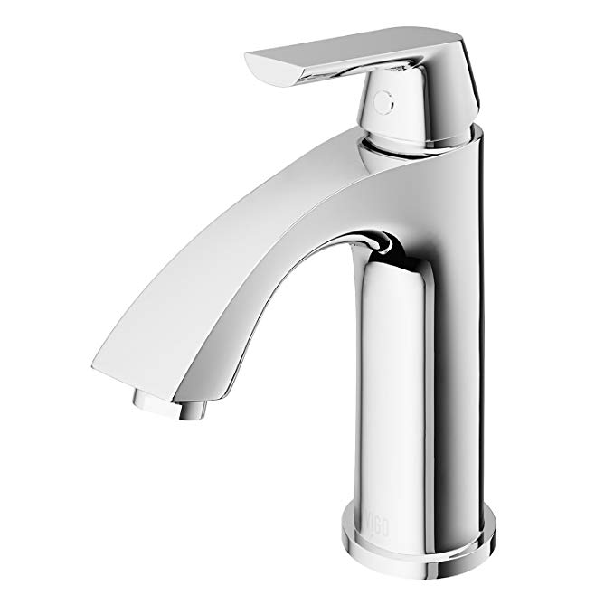 VIGO VG01028CH Penela Bathroom Faucet, Single-Hole Deck-Mount Lavatory Faucet with Plated Seven Layer Polished Chrome Finish