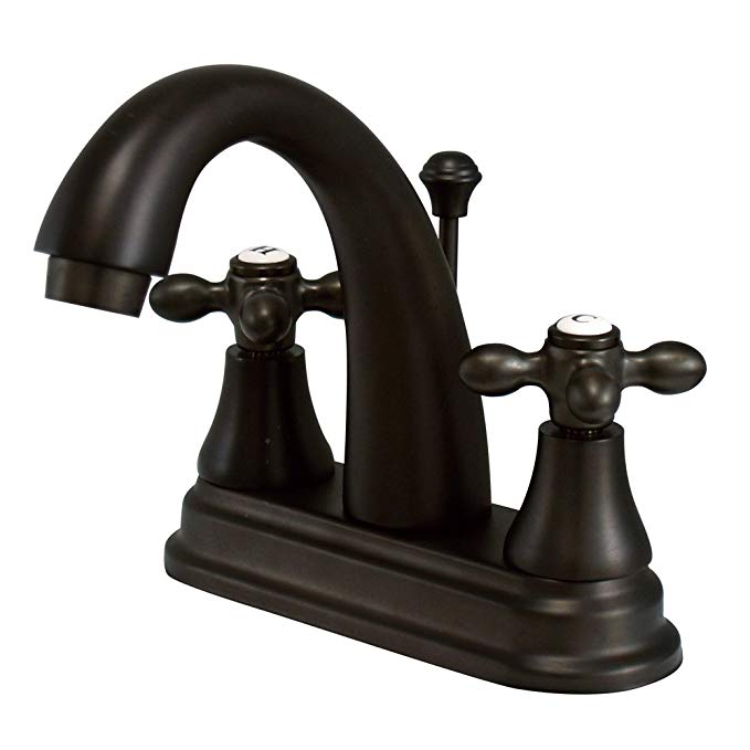 Kingston Brass KS7615AX English Vintage Centerset Lavatory Faucet with Brass Pop-Up, 4