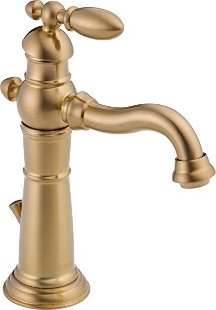 Delta Victorian Single-Handle Bathroom Faucet with Metal Drain Assembly, Champagne Bronze 555LF-CZ