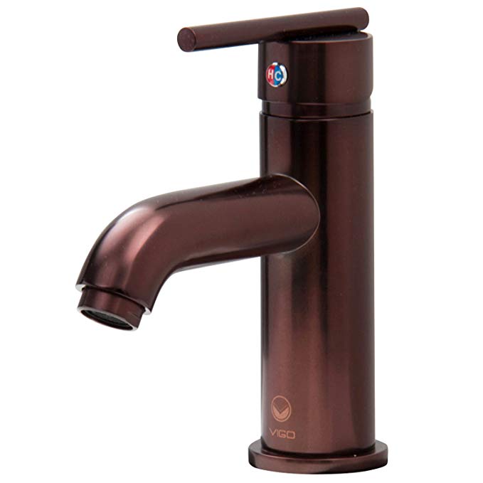 VIGO VG01038RB Setai Single Handle Bathroom Faucet, Single-Hole Deck-Mount Lavatory Faucet, Premium Seven Layer Oil Rubbed Bronze Finish