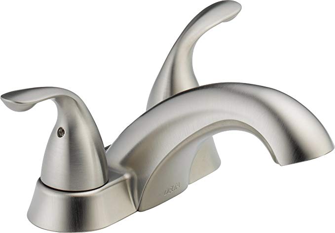 Delta Faucet 2503LF-SS Classic Two Handle Centerset Bathroom, Stainless