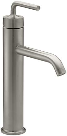 KOHLER K-14404-4A-BN Purist Tall Single Control Lavatory Faucet with Straight Lever Handle, Vibrant Brushed Nickel