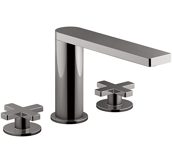 KOHLER K-73060-3-TT Composed Widespread Bathroom Sink Faucet with Cross Handles, Titanium