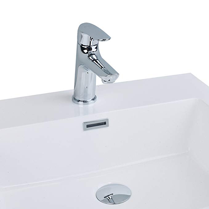 Eviva EVFT342CH Serin Single Handle Bathroom Sink Faucet with Lever, Chrome