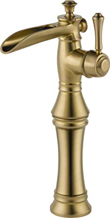 Delta Faucet 798LF-CZ Cassidy Single Handle Single Hole Waterfall Bathroom Faucet for Vessel Sinks, Champagne Bronze