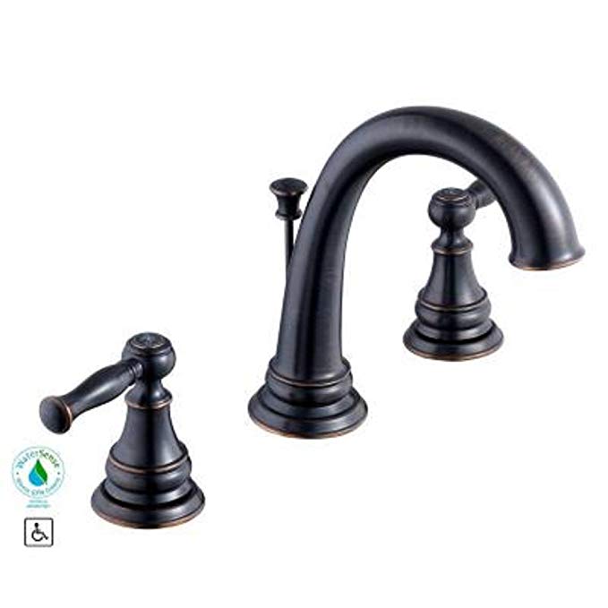 Glacier Bay Fairway 8 In. Widespread 2-handle High Arc Bathroom Faucet in Bronze