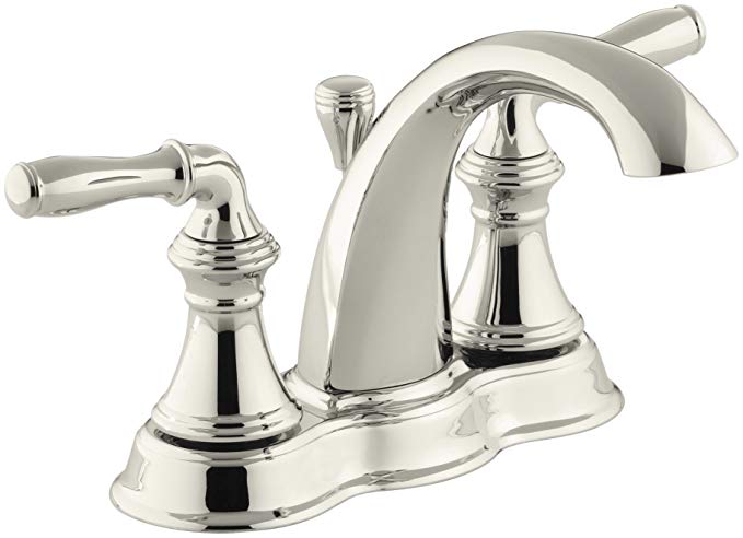 KOHLER K-393-N4-SN Devonshire Centerset Bathroom Sink Faucet, Vibrant Polished Nickel