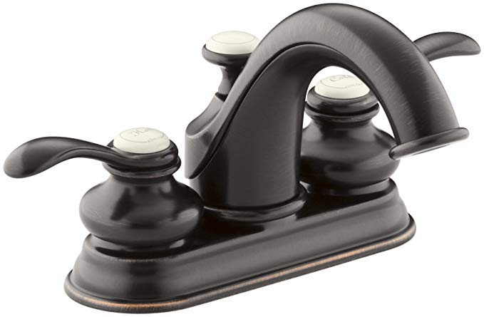 Kohler K1226642BZ Fairfax Centerset Bathroom Sink Faucet with Lever Handles, Oil-Rubbed Bronze